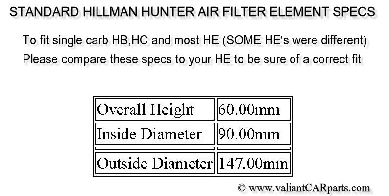 Standard_Australian_Hillman_Hunter_Air_Filter_Element_Specs2