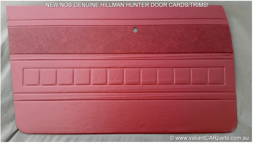 new_nos_hillman_hunter_door_card_trim_hc_he_hustler_red